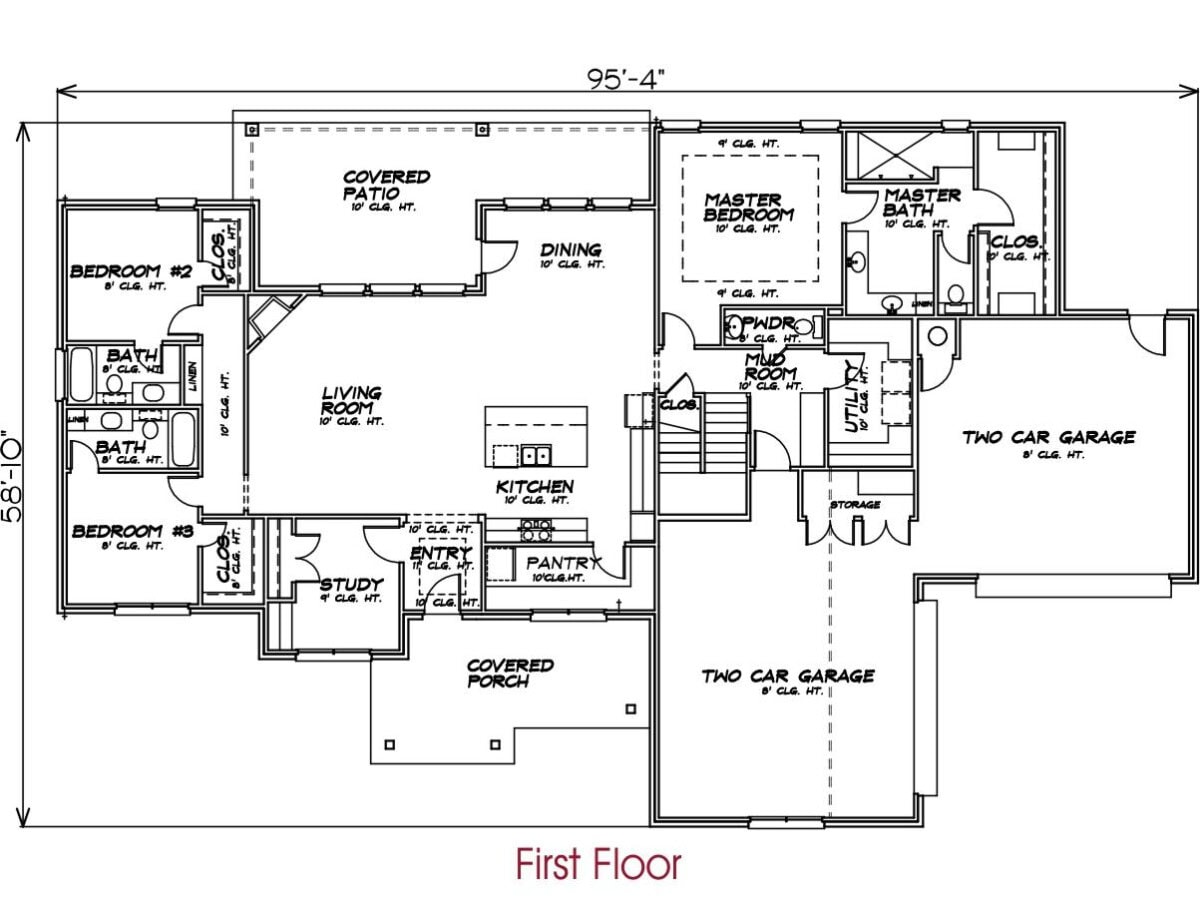The floor plan for a two bedroom home