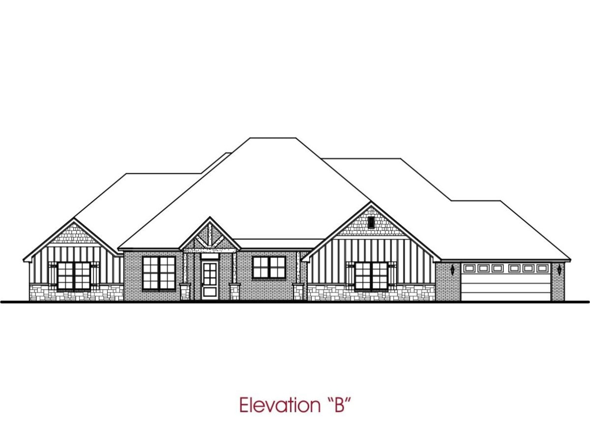 The elevation drawing for a home