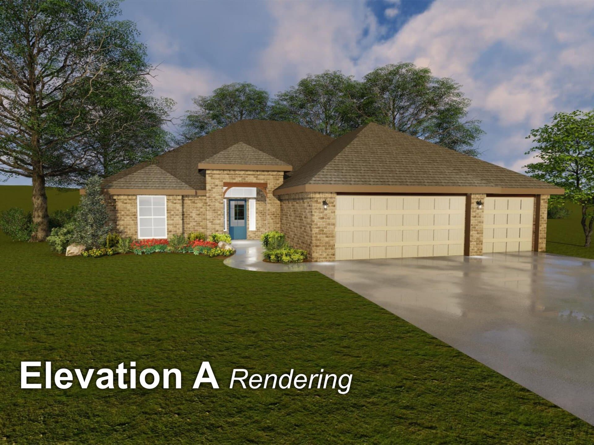The elevation a rendering of a home