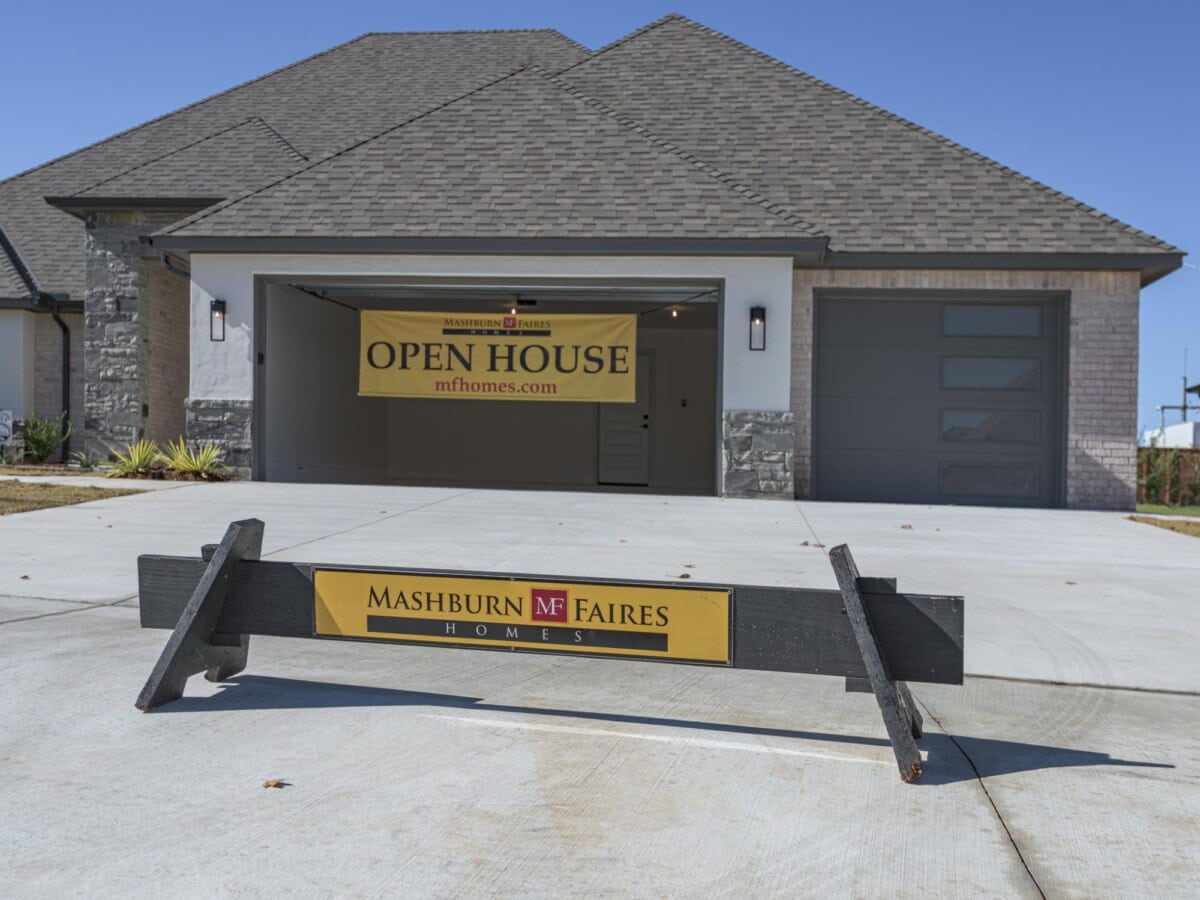 A large house with a garage