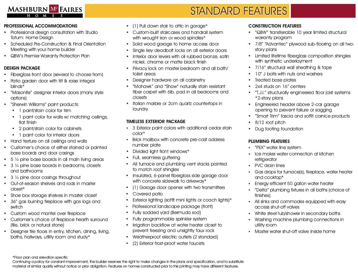 standard features pg 2